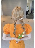 ツイン編みおろし