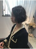 くるくる　小顔ショートパーマ　