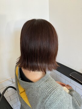 アウラヘアーサロン(aura hair salon) 外ハネボブ×ピンクブラウン