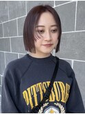 パープルアッシュ　透明感カラー　髪質改善　ストレート　透明感