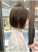 黒髪/ボブウルフ/ネビージュ/小顔/ワンレン/髪質改善/前髪