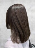 大人前髪重めロングカジュアル黒髪ストレートミディアムレイヤー