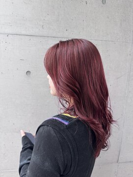 アチーブ ヘア デザイン(achieve hair design) 透明感カシスブラウンゆるふわウェーブセミロング小顔レイヤー