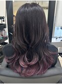 ＊裾カラーパープル！グラデーションカラーラベンダーパープル