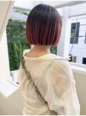 "久保田"切りっぱなしボブプレイングカラーデザインカラー