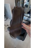 チョコレートブラウン×艶ストレート｜上品ロング30代40代人気