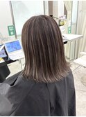 ボブハイライトカラー白髪ぼかし