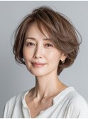 クラゲヘアー/小顔/ココアベージュ/オリーブグレー/川西