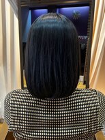 アビエクレール 河内花園(abije claire) 艶感ブラック×切りっぱなしミニボブ【河内花園駅】