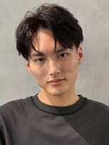 ソウル 福山駅前店(SOUL.)&nbsp;メンズカット センターパート 黒髪 フェザーパーマ 20代 30代
