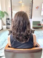 オレンジ(orange)&nbsp;グレーカラー波ウェーブ