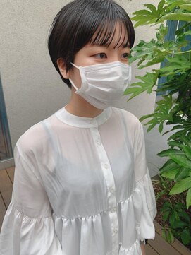 トップヘアーヒルズ 安城(TOP HAIR HILLS) マルっとショート！/アッシュブラック/前髪パーマ