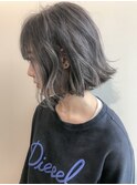 切りっぱなしボブ×人気の透け感グレージュ★中村大輔