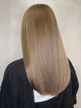 アンダーバーホワイト モデ 富田林店(_WHITE mode) 20代30代髪質改善カラーアッシュベージュ艶感ストレート