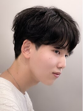 エルマーク 梅田(L-MARK) シースルーマッシュナチュラルマッシュメンズ韓国ツーブロック