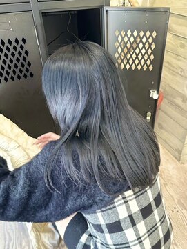 ヲタク(wotaku.) ブルーブラックネイビーカラー暗髪残留なしカラーダークグレー