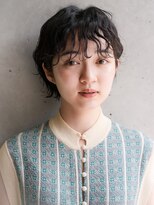 カライング(ing) 大人可愛い20代30代40代黒髪前下がりひし形小顔ボブ丸みショート