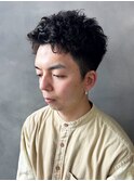 ツーブロックマッシュアップバングメンズカット