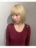 ボブ/ハイトーンボブ/ブリーチ/ブロンドカラー