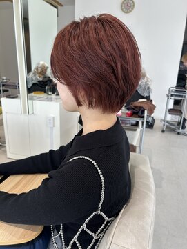 コト 福井大和田店(coto) 福井大和田ショートボブピンクカラーブリーチなしダブルカラー