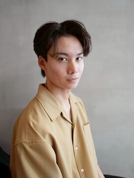 ニコ トウキョウ ロジック(nico TOKYO Logic) フェザーパーマニュアンスパーマメンズセンターパート襟足あり