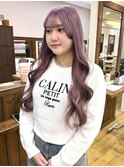 ピンクラベンダー×巻き髪
