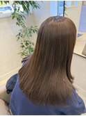 透明感ミルクティーブラウン×艶ミディ