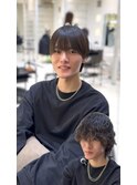 ラウンドマッシュ/メンズ縮毛矯正/シースルーマッシュ