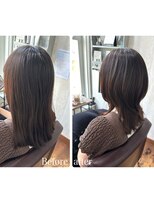 コルテ 倉敷西坂店(CoRte.) 【before/after】くくびれレイヤー×髪質改善で上品垢抜けミディ