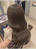 グレージュ/ブリーチなしダブルカラー/韓国風レイヤーカット