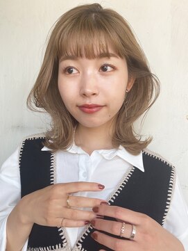 ラボヌールヘアーパルフェ 大宮西口店(La Bonheur hair parfait) トレンドくびれミディ×ミルクティーベージュ