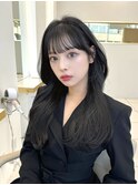 ぱっつん　前髪　サイドバング　レイヤーカット