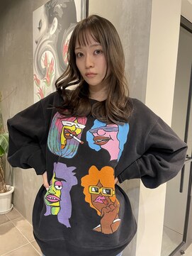 ブルックス ロングレイヤー　前髪　バング　ブリーチなしダブルカラー