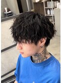大分メンズツイストスパイラルパーママッシュツーブロック