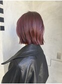ボブ切りっぱなしボブボブレイヤーチェリーレッド