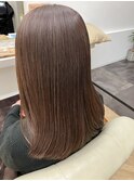 艶髪ストレート　ファッションカラーで白髪ぼかし