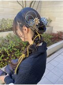 あみおろし　ヘアアレンジ　お着物に合うヘア