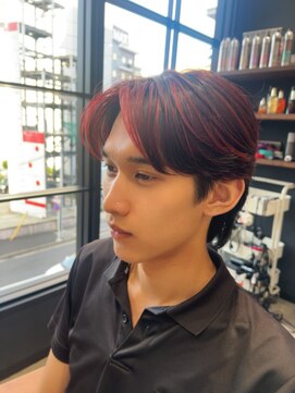 ネウィベルシア 名駅(newi belsia) メンズメッシュカラー　韓国　センターパート　名駅国際センター