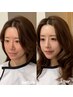 カット付★韓国フルメイク＋顔周りカット＋コテ巻きスタイリング    ￥18000