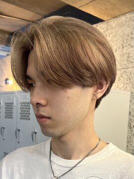 バイフィフス 原宿/表参道(by fifth) ミルクティーベージュダブルカラー韓国風メンズセンターパート