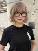 ホワイトベージュ×ボブレイヤー