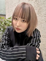 リムレスバイサンク 万代 新潟駅(LIMLESS by cinq) 顔周りレイヤーカットデザインカラーペールピンクベージュカラー