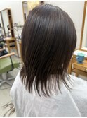 ウルフ/ミディアム/くびれ/ストレート/縮毛矯正/髪質改善