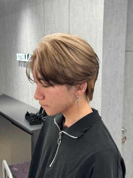 ステラ(STELLA) センターパート/ミルクティーベージュ/メンズ/エンドカラー