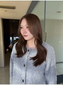 ブリーチなしダブルカラーで叶える、透明感ブラウン&色っぽ前髪