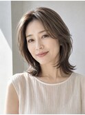 ミディアムレイヤー 白髪ぼかし ハイライト 40代50代60代
