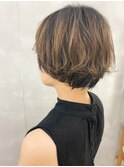 バレイヤージュショートボブ
