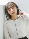 シースルーバング×ぱっつんボブ