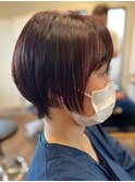 20代30代大人可愛い小顔ショート丸みボブウルフカット