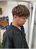 パーマ風メッシュハイライト